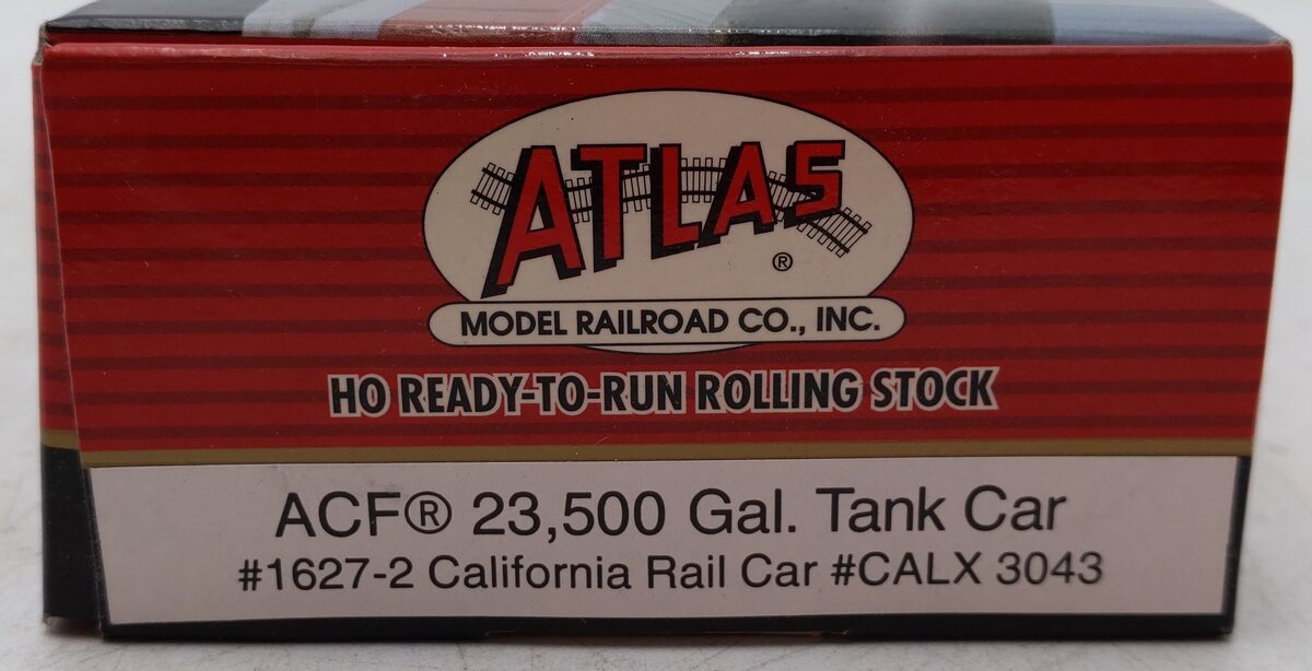 Atlas 1627-2 HO Scale California Rail Car ACF 23,500 Gallon Tank Car #CALX 3043 EX/Box
