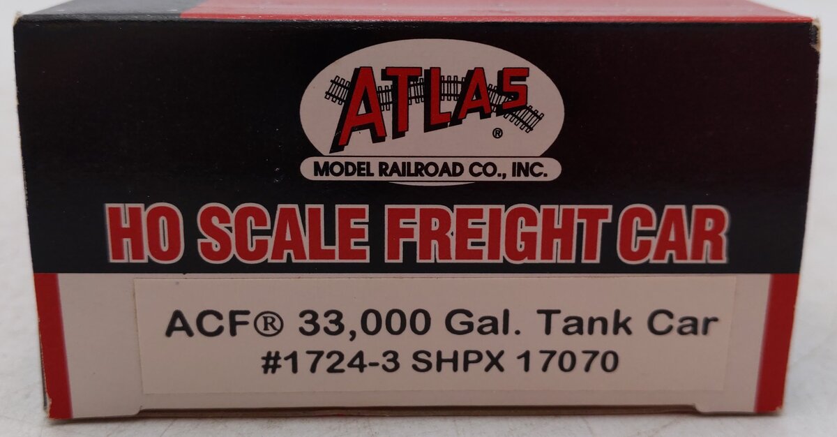 Atlas 1724-3 HO Scale SHPX ACF 33,000 Gallon Tank Car #17070 EX/Box
