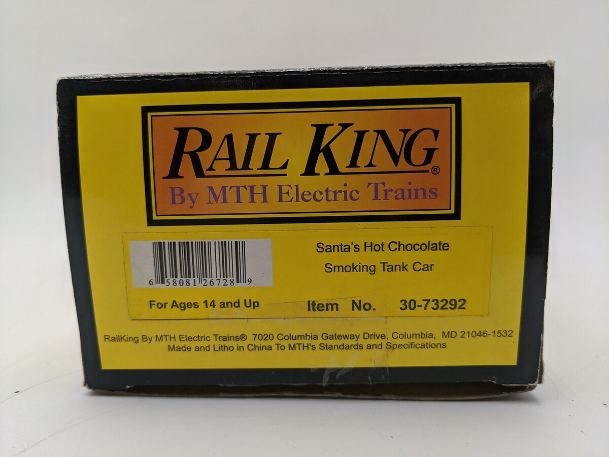 MTH 30-73292 O Santa's Hot Chocolate Smoking Tank Car EX/Box