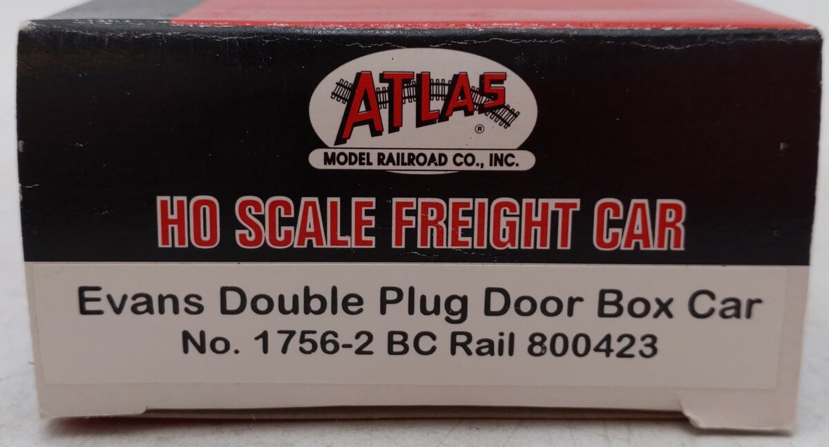 Atlas 1756-2 HO BC Rail Evans Double Plug Door Boxcar #800423 EX/Box