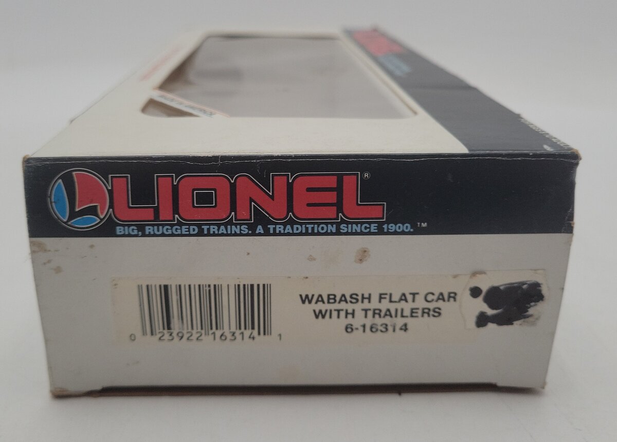 Lionel 6-16314 O Gauge Wabash Flatcar with Wabash Trailers #16314 EX/Box