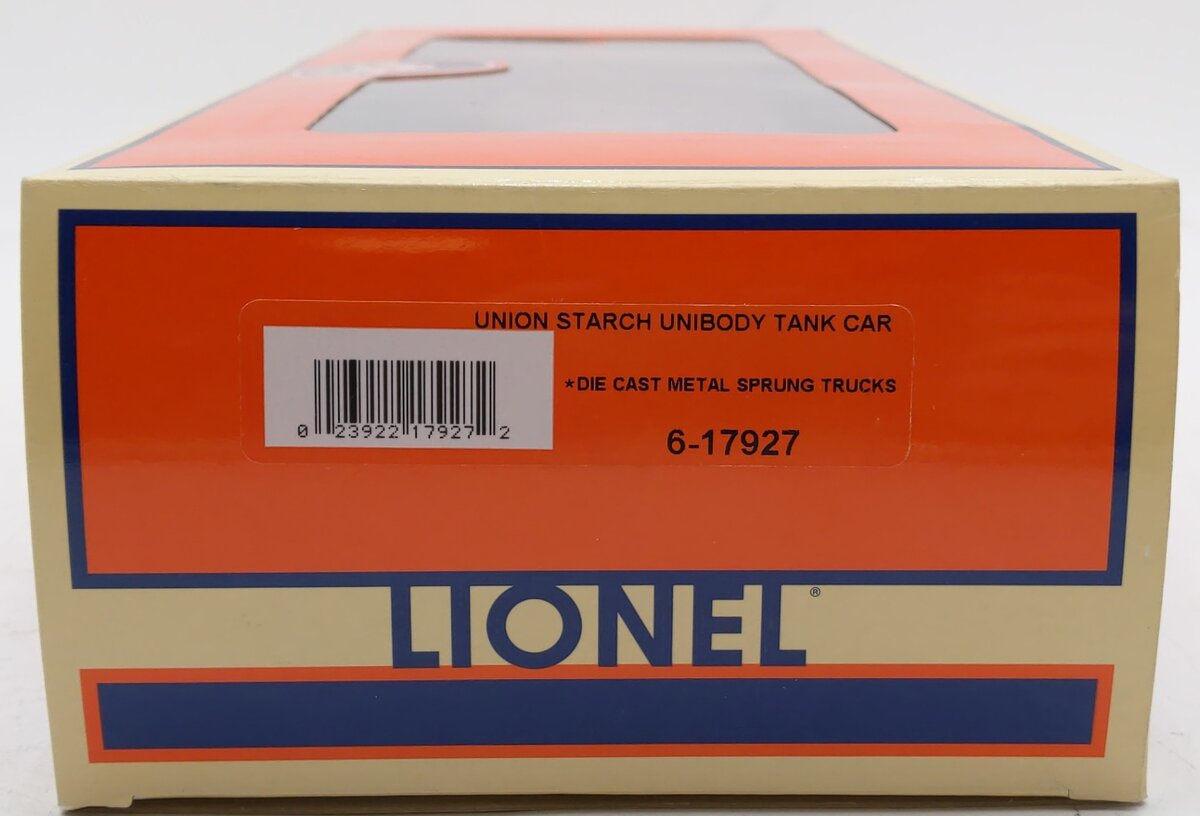 Lionel 6-17927 O Gauge Union Starch Unibody Single Dome Tank Car #59137 LN/Box