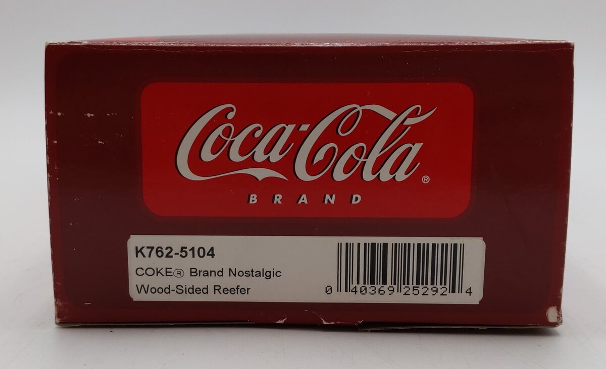 K-Line K762-5104 O Gauge Coca Cola Wood Side Reefer Car LN/Box