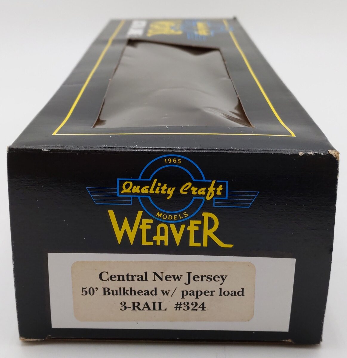 Weaver 324 O Gauge Central New Jersey Bulkhead Flatcar w/Paper Load EX/Box