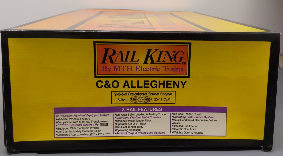 MTH 30-1116-1 O Gauge C&O 2-6-6-6 H-8 Steam Locomotive & Tender #1604 w/PS1 EX/Box