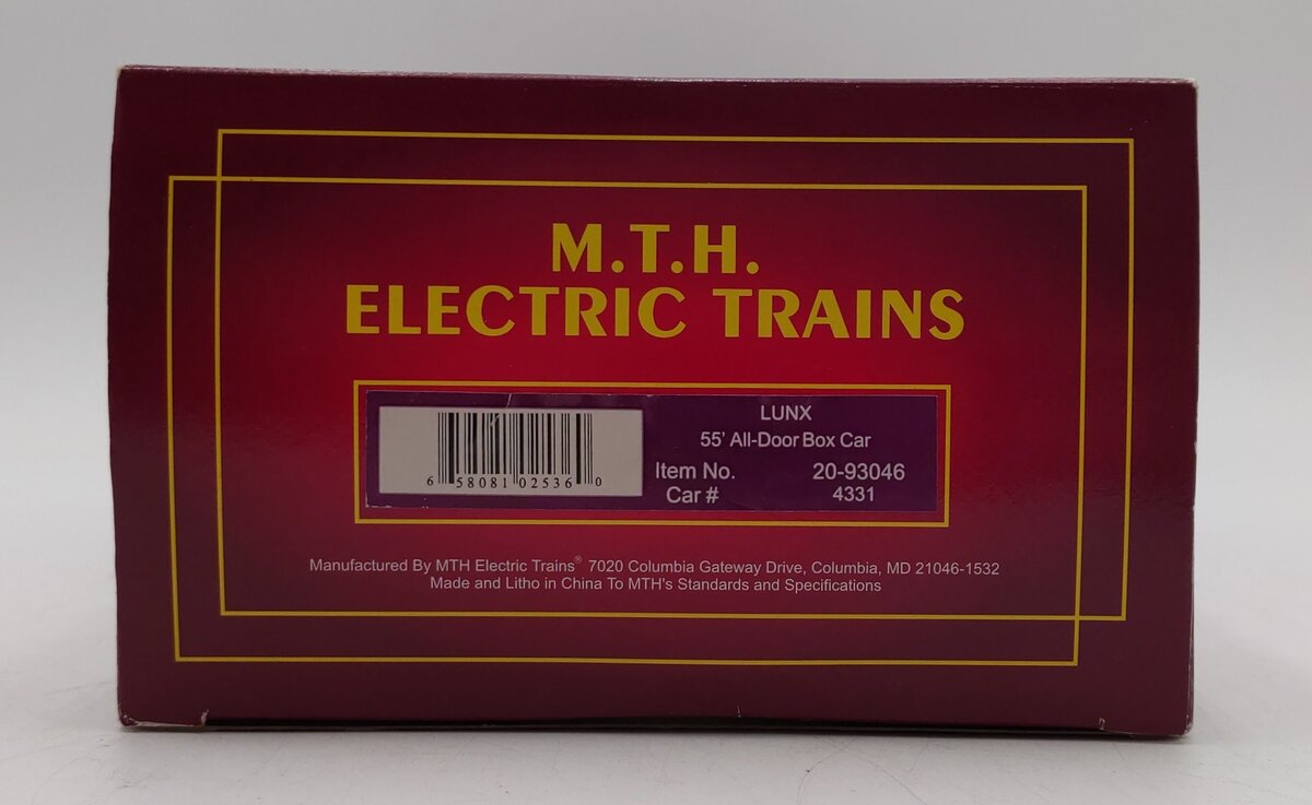 MTH 20-93046 O Gauge LUNX 55' All Door Boxcar #4331 LN/Box