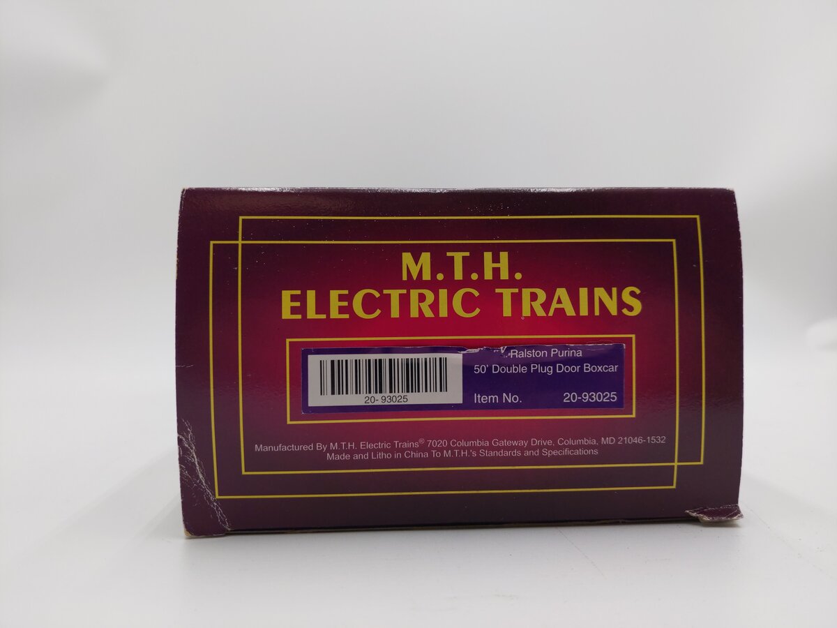 MTH 20-93025 O Gauge Ralston Purina 50' Double Door Plugged Boxcar #11492 LN/Box
