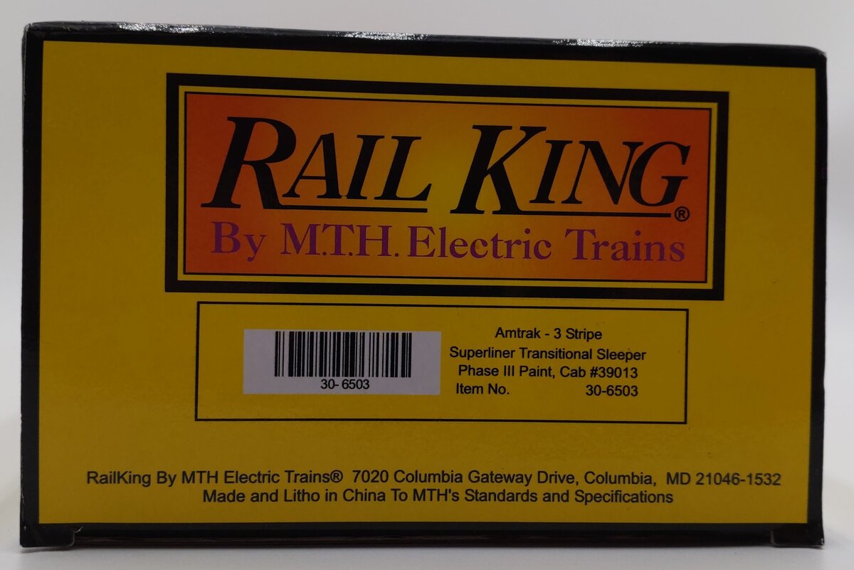MTH 30-6503 O Gauge Amtrak Superliner Transitional Sleeper #39013 LN/Box