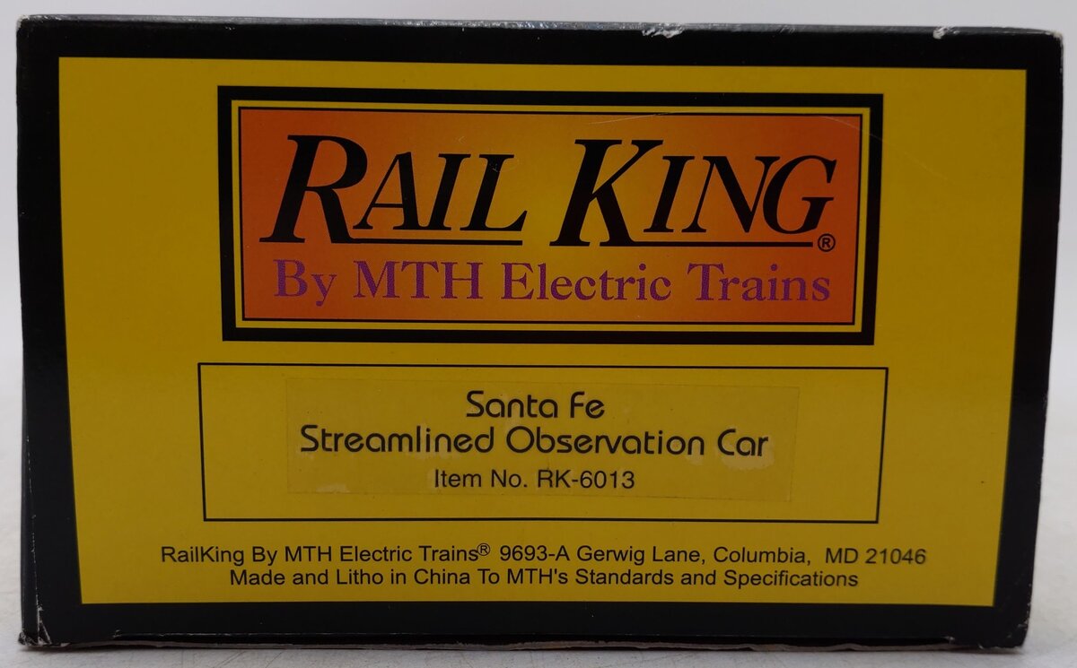 MTH 30-6013 O Santa Fe Streamlined Observation Car #3198 EX/Box