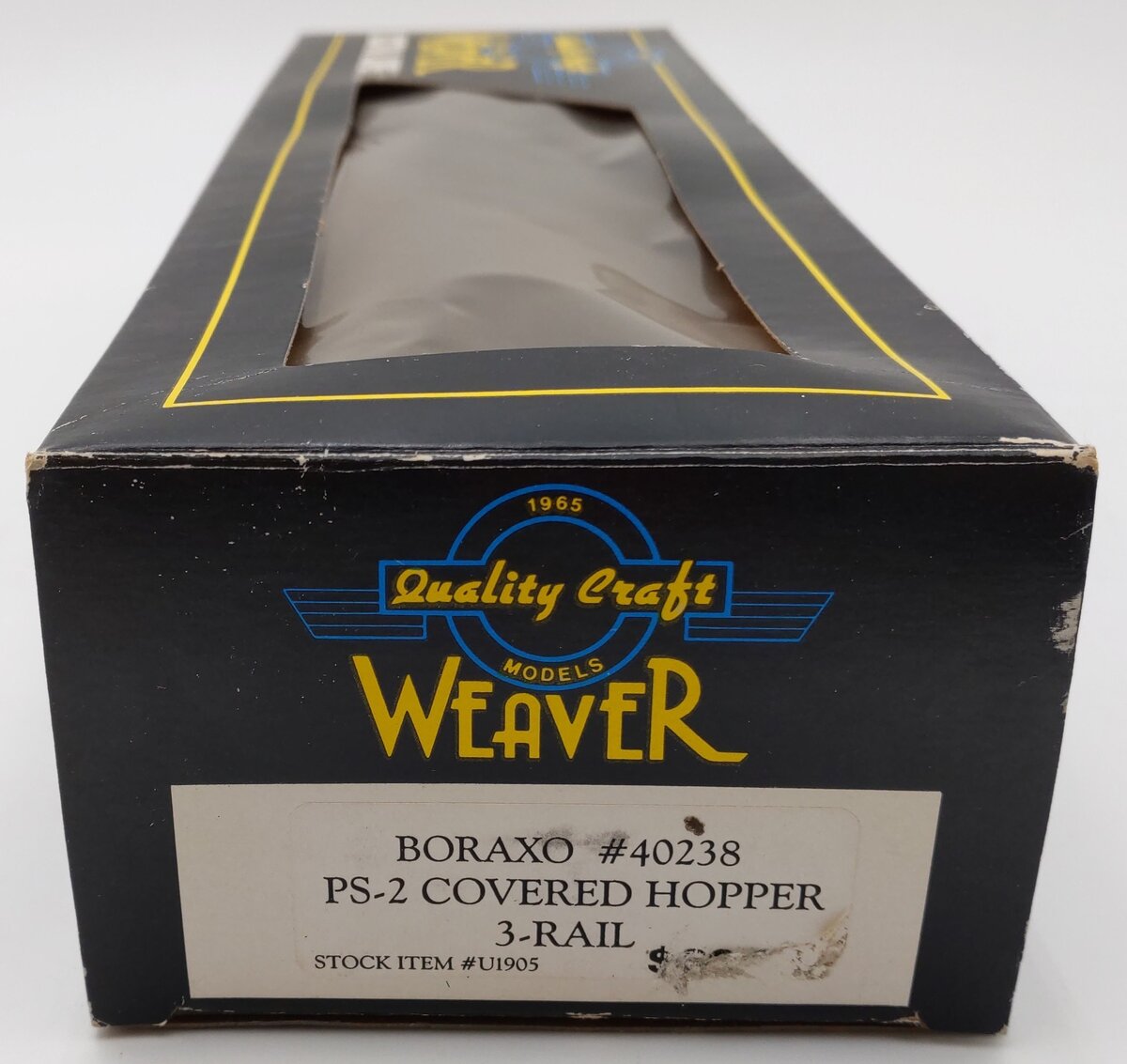 Weaver U1905 O Gauge Boraxo 3-Rail PS-2 Covered Hopper Car #40238 VG/Box