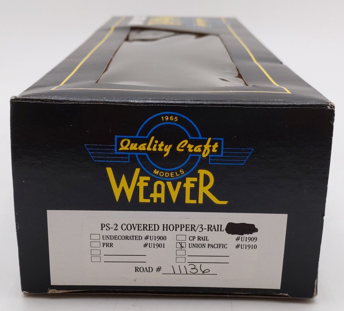 Weaver U1910 O Scale Union Pacific PS-2 Covered Hopper #11136 - 3-Rail EX/Box