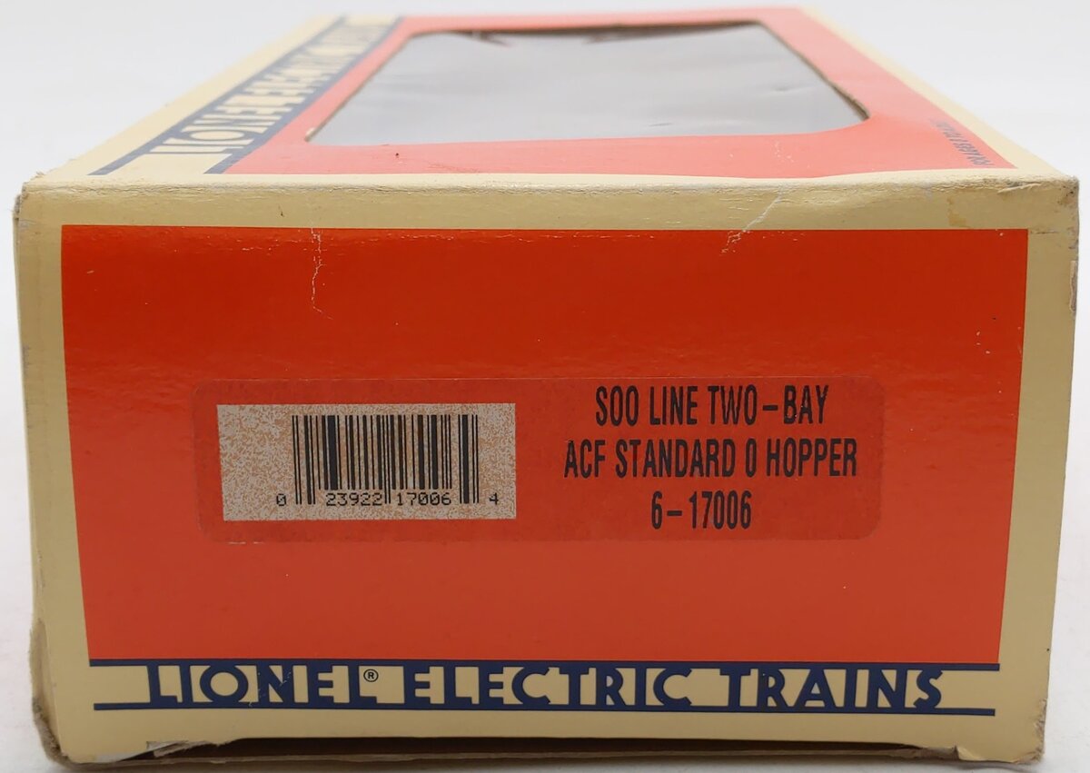 Lionel 6-17006 O Gauge SOO Line ACF 2-Bay Hopper Car EX/Box