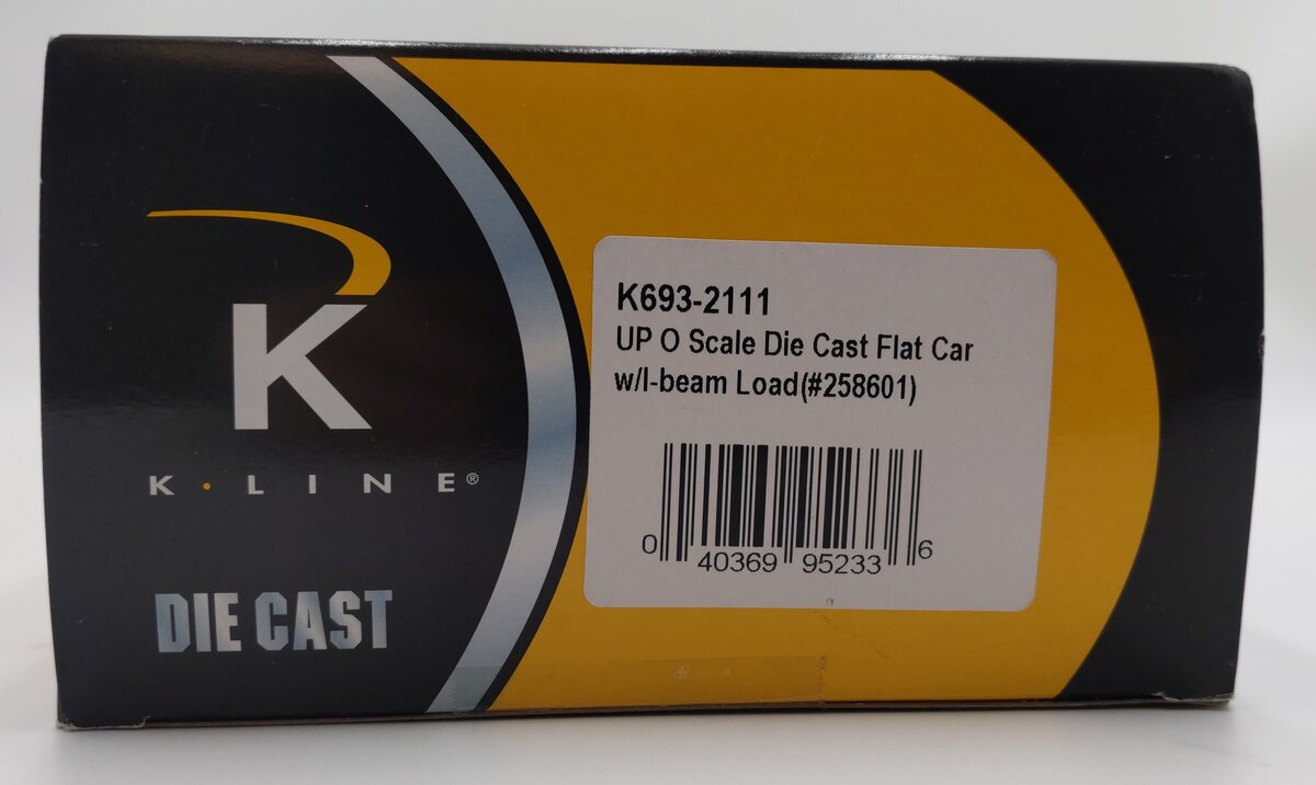K-Line K693-2111 O Gauge Union Pacific Diecast Flatcar w/ I-Beams #258601 EX/Box