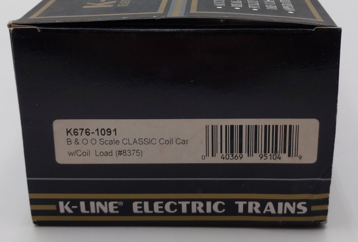 K-Line K676-1091 O Baltimore & Ohio Coil Car #8375 with Load EX/Box