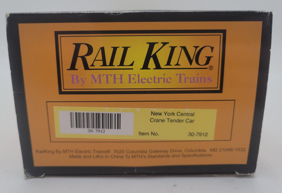 MTH 30-7912 O Gauge New York Central Crane Tender Car #X-27 LN/Box
