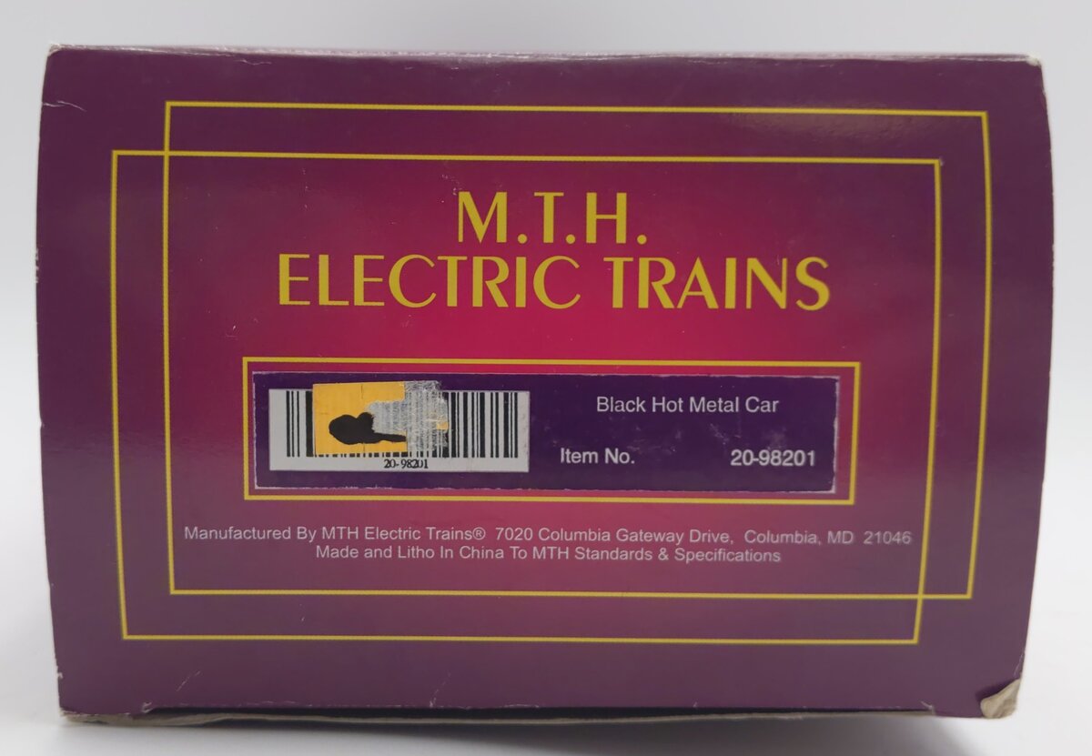 MTH 20-98201 O Gauge 4-Truck Black Hot Metal Car #52 EX/Box