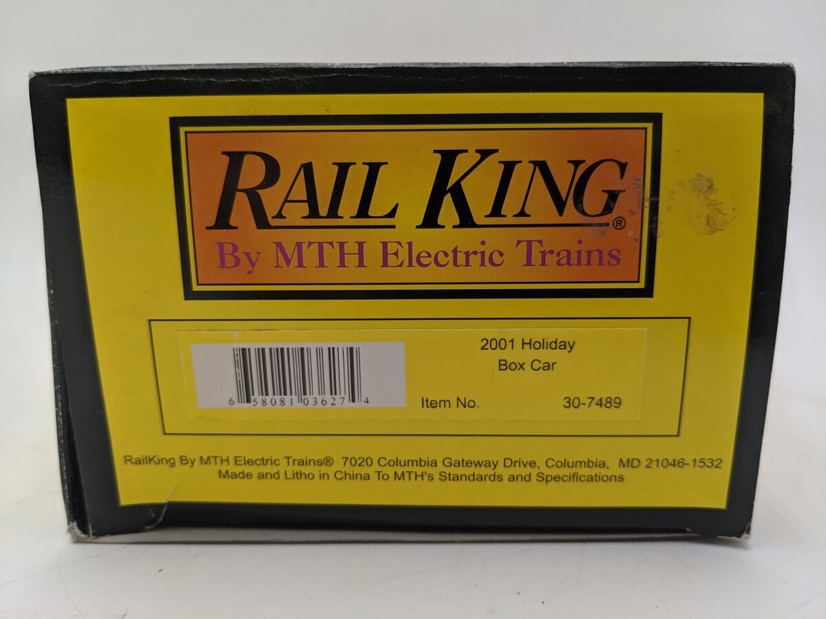 MTH 30-7489 O Gauge 2001 Holiday Box Car EX/Box