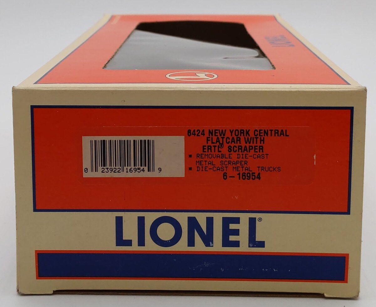 Lionel 6-16954 O Gauge New York Central Flatcar with ERTL Scraper #6424 EX/Box