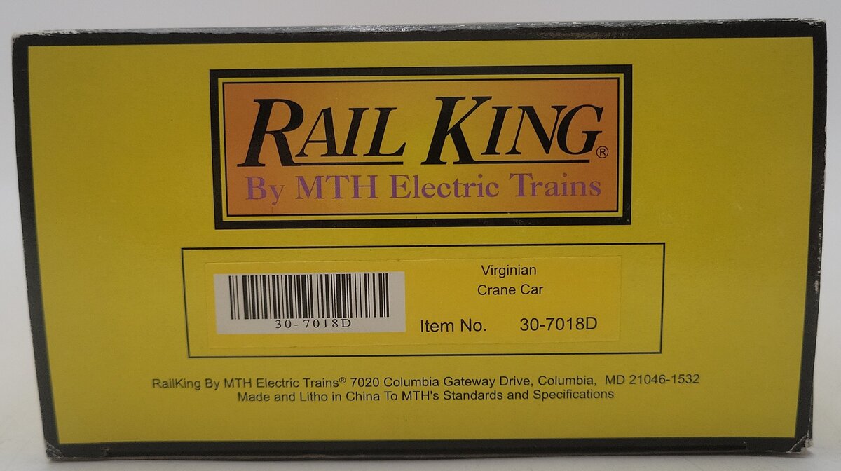 MTH 30-7018D Virginian Crane Car EX/Box