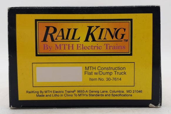 MTH 30-7614 O Gauge MTH Construction Flatcar LN/Box