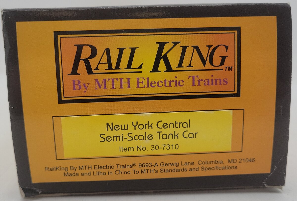 MTH 30-7310 New York Central Semi-Scale Tank Car #5791 EX/Box
