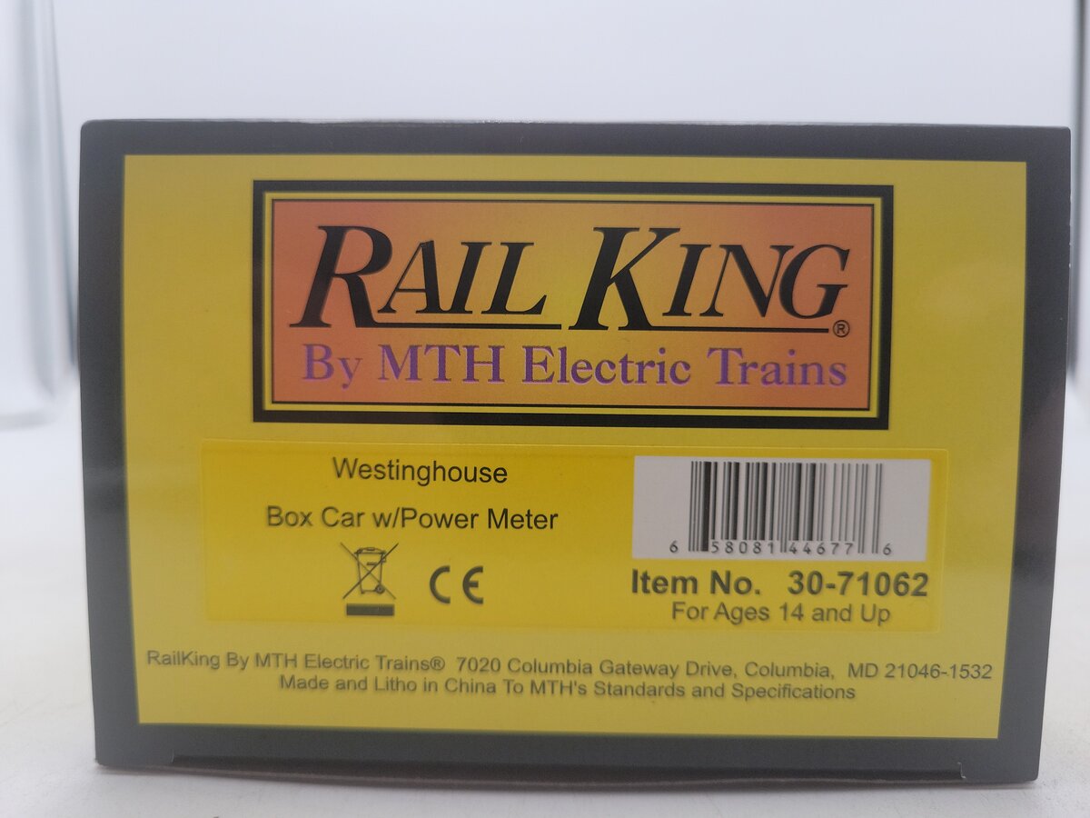 MTH 30-71062 O Westinghouse RailKing Boxcar with Volt Meter #2021 EX/Box
