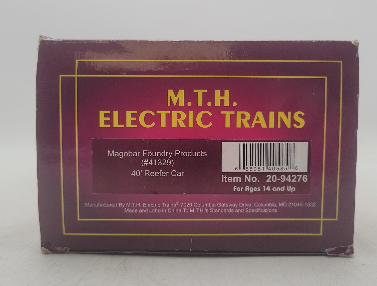 MTH 20-94276 O Magobar Foundry Products Reefer Car #41329 EX/Box