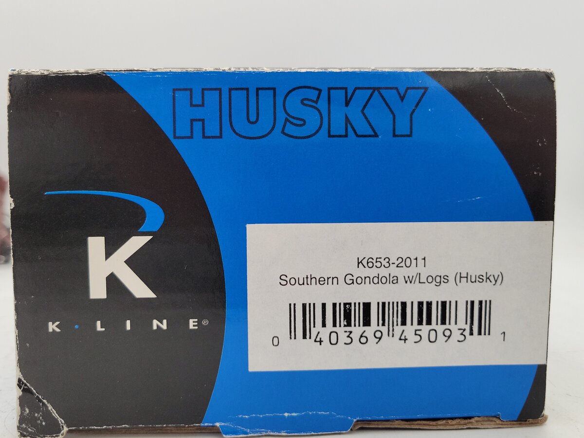 K-Line K653-2011 "O" Gauge Southern Gondola W/ Logs (Husky) VG/Box