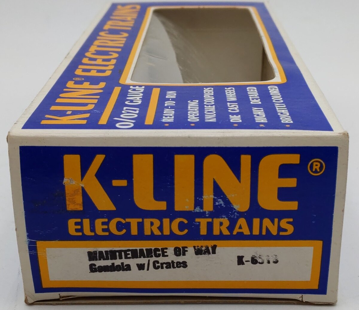 K-Line K-6519 O Guage MOW Gondola w/Crates LN/Box