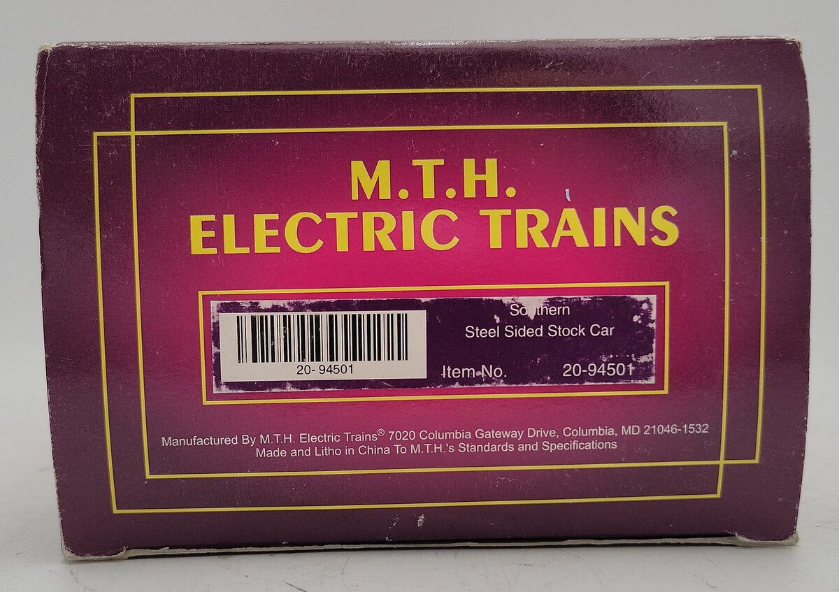 MTH 20-94501 O Gauge Southern Stock Car #45778 EX/Box