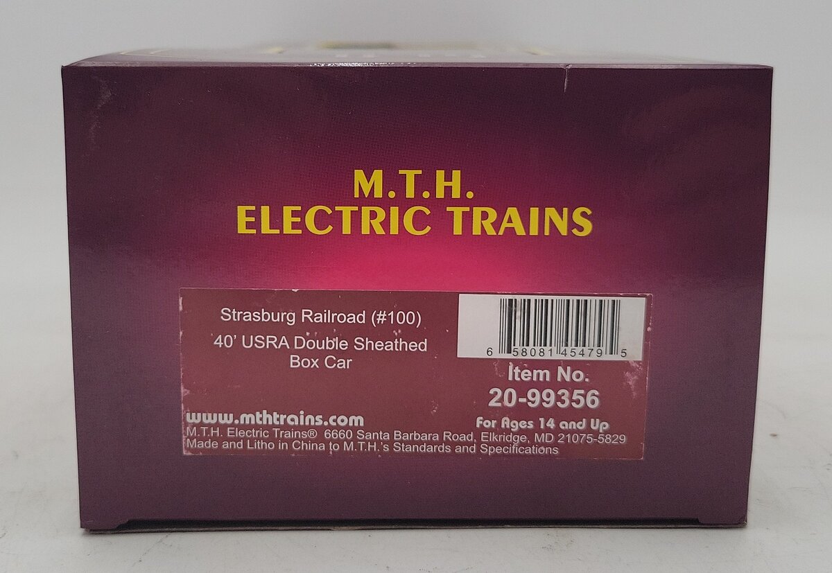 MTH 20-99356 O Gauge Strasburg Railroad Boxcar #100 LN/Box