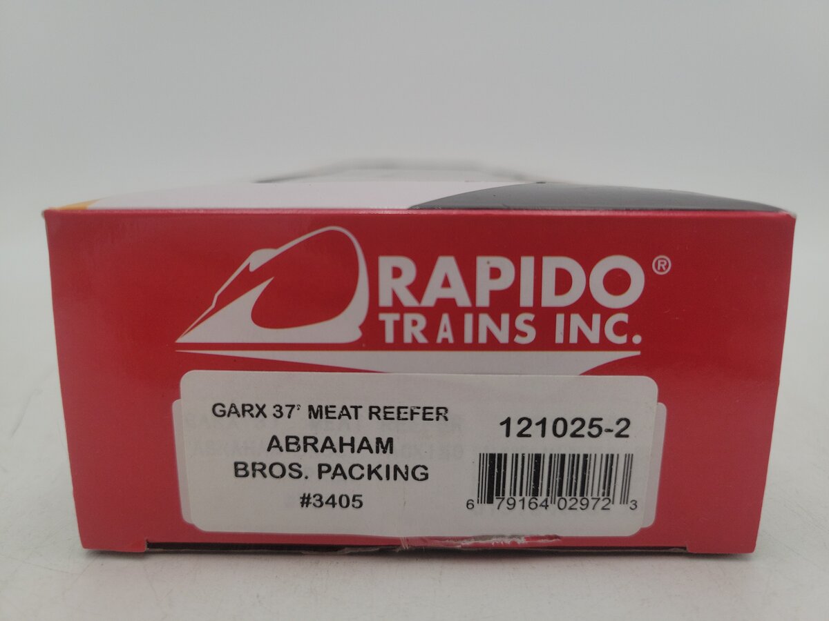 Rapido Trains 121025-2 HO Scale "Abraham Bros Packing" Meat Reefer Car #3405 EX/Box