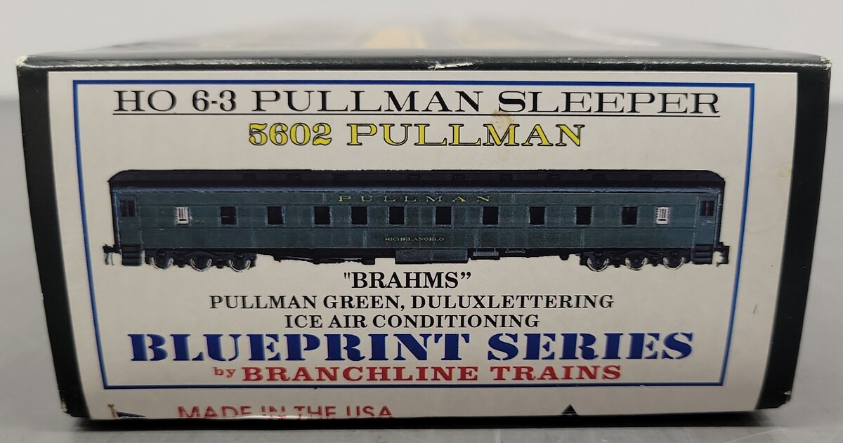 Branchline Trains 5602 HO Scale 6-3 Pullman Sleeper Brahms Kit EX/Box