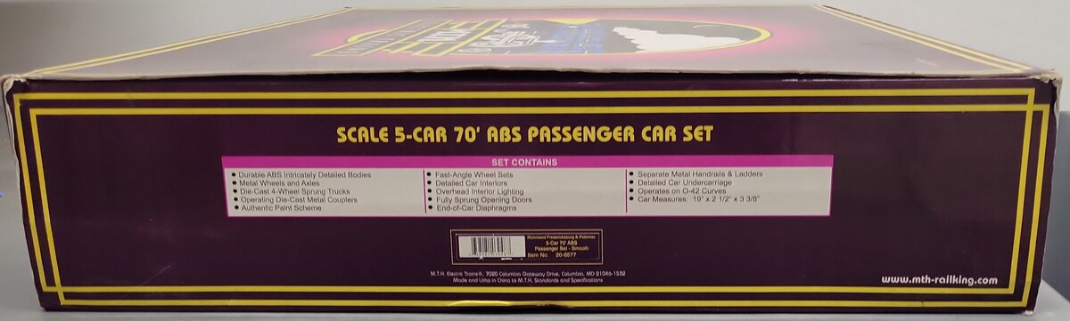 MTH 20-6577 O RF&P 70' Streamlined Passenger Car Set (Set of 5)/Box