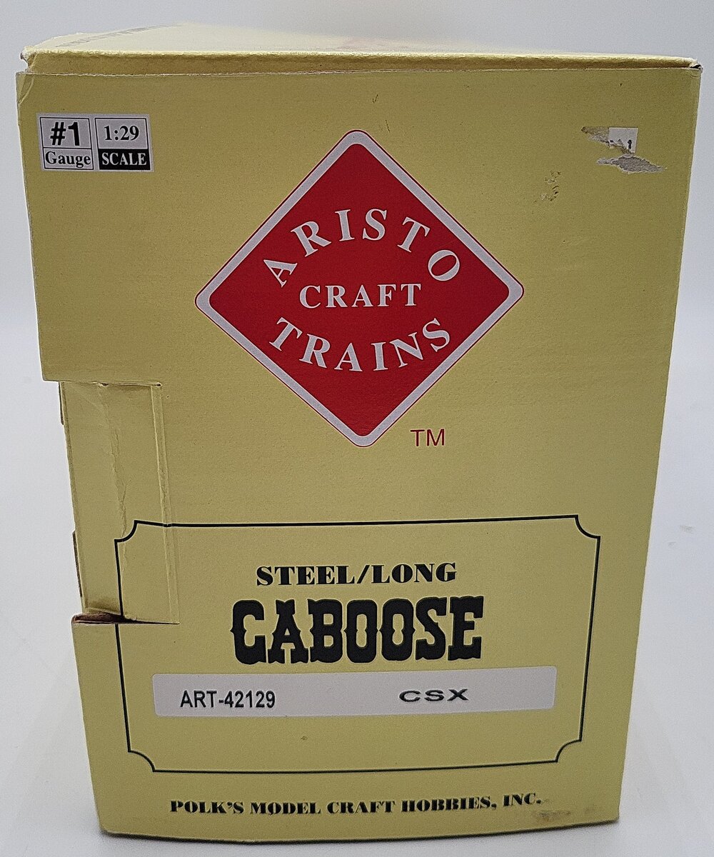 Aristo-Craft 42129 G Gauge CSX Steel/Long Caboose #903055 (Metal Wheels) VG/Box
