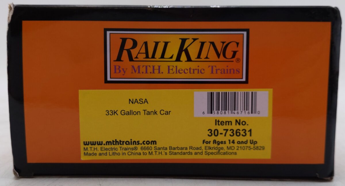 MTH 30-73631 O Gauge NASA 33,000 Gallon Tank Car #2019 EX/Box