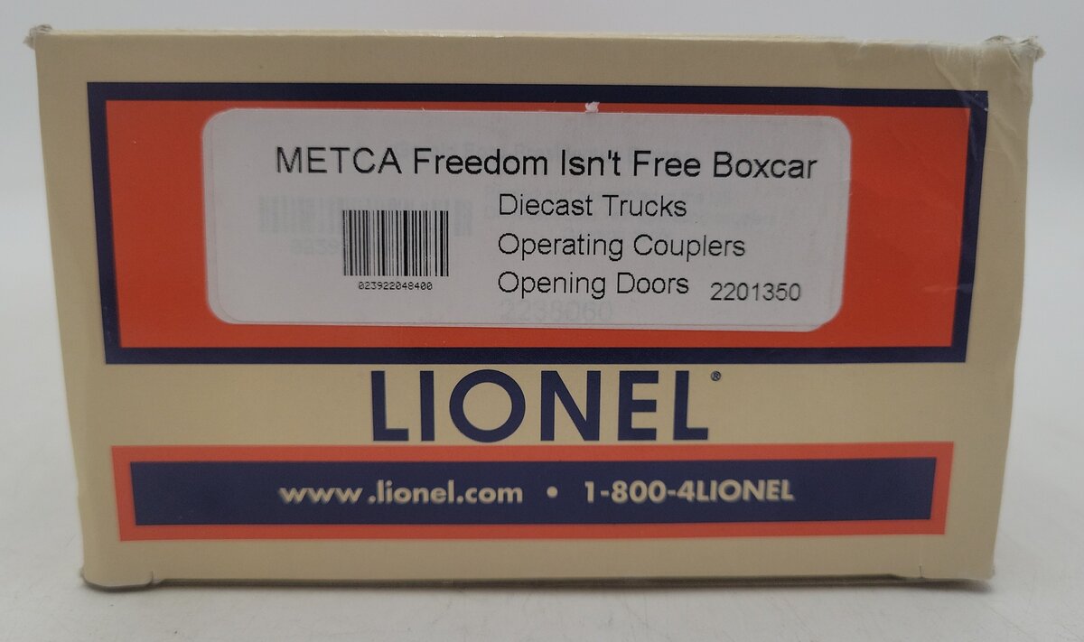 Lionel 2201350 O Gauge METCA "Freedom Isn't Free" Boxcar #01350 EX/Box