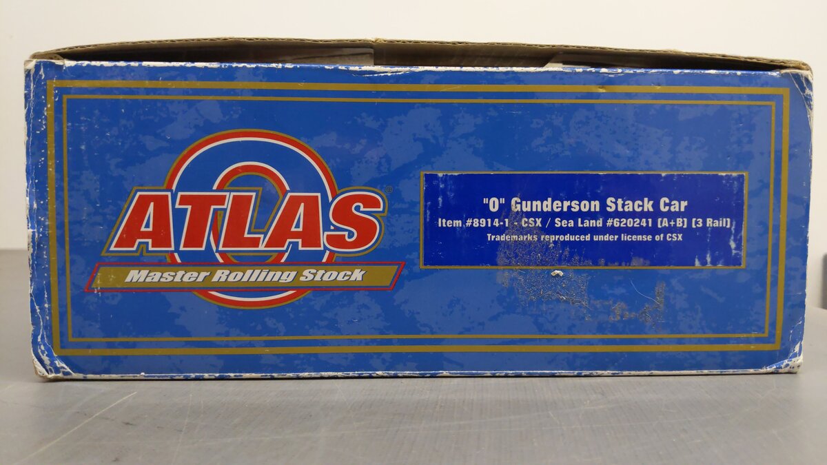 Atlas 8914-1 O Gauge CSX Sea Land AB Gunderson Stack Car #620241 - 3 Rail EX/Box