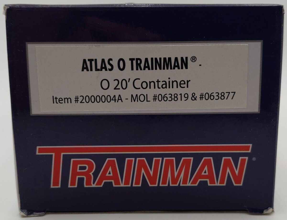 Atlas O Gauge 2000004A Trainman 20' Container #063877 & 063819 LN/Box