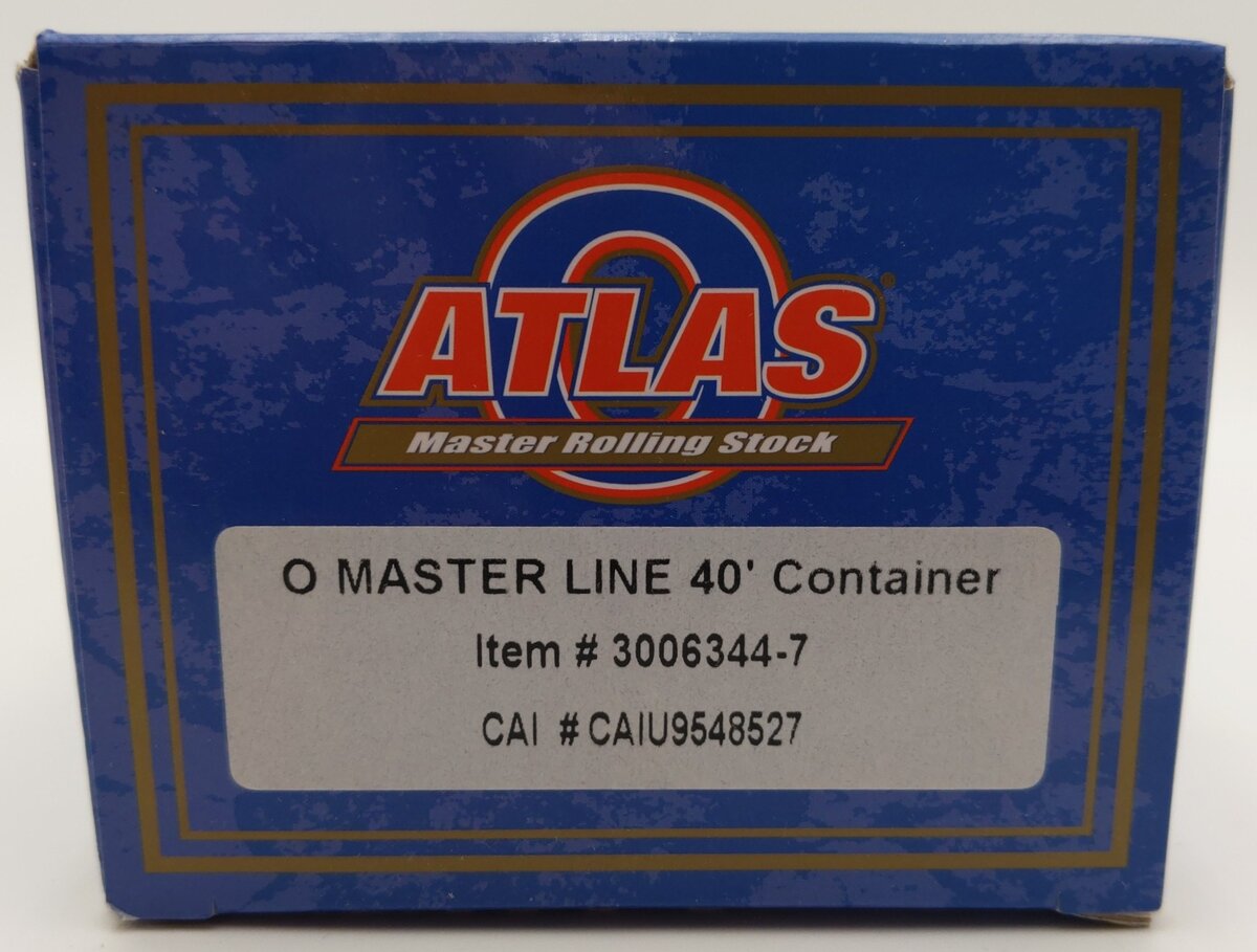 Atlas 30064344-7 O Gauge Master Line 40' Container #CAIU9548527 EX/Box