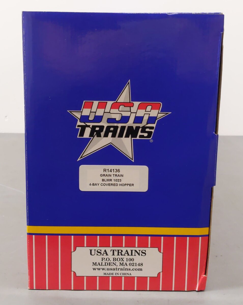 USA Trains R14136 G Scale Grain Train 4-Bay Center Flow Hopper #1023 LN/Box