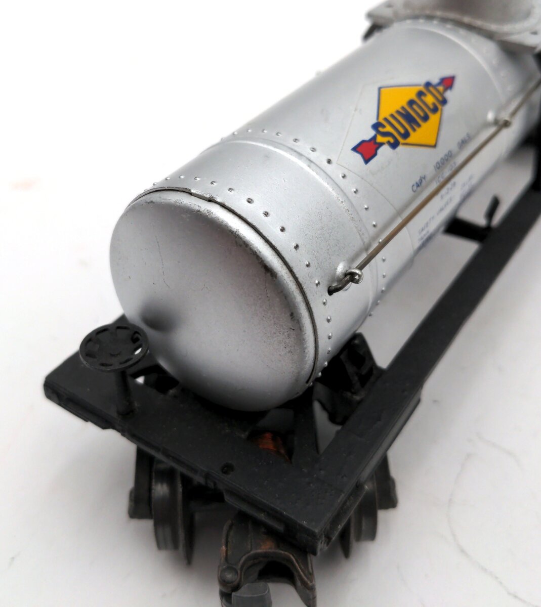 Lionel 2755 Vintage O Prewar Sunoco Metal Single Dome Tank Car EX