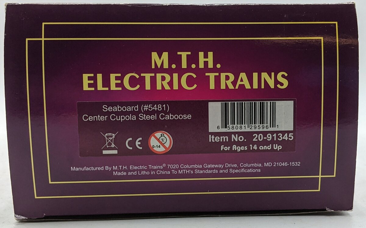 MTH 20-91345 Seaboard Steel Caboose #5482 LN/Box