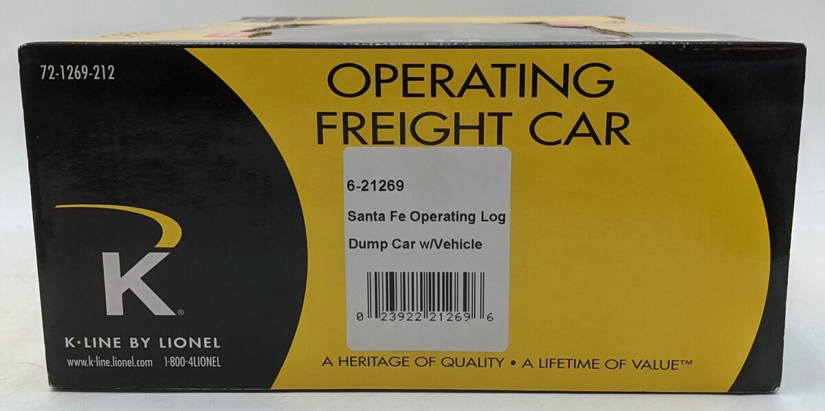 Lionel 6-21269 SF Operating Log Dump Car w/Bin LN/Box