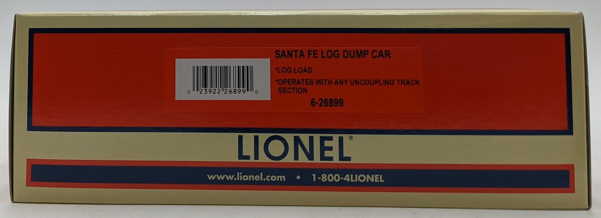 Lionel 6-26899 Santa Fe Log Dump Car LN/Box