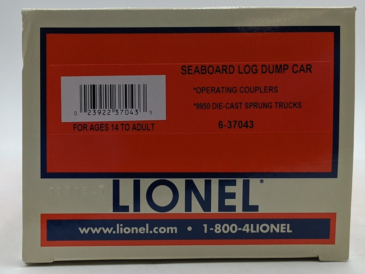 Lionel 6-37043 O Gauge Seaboard Log Dump Car LN/Box