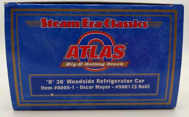 Atlas 8005-1 O Gauge Oscar Mayer 36' Refrigerator Car #5001 (3 Rail) EX/Box