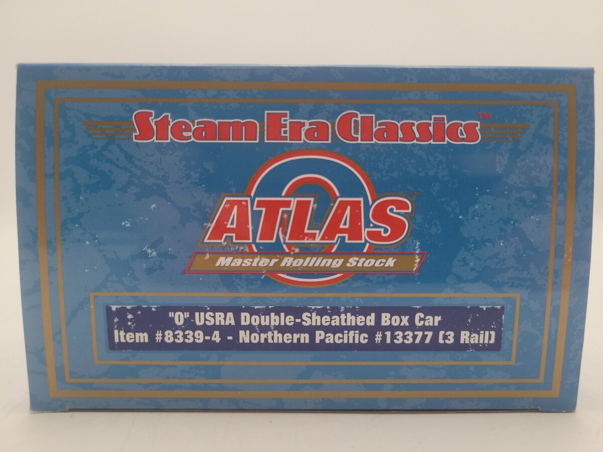 Atlas 8339-4 O Gauge Northern Pacific Box Car #13377- 3 Rail EX/Box