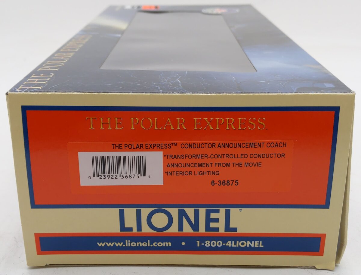 Lionel 6-36875 O Gauge Polar Express Coach w/Conductor Announcements EX/Box