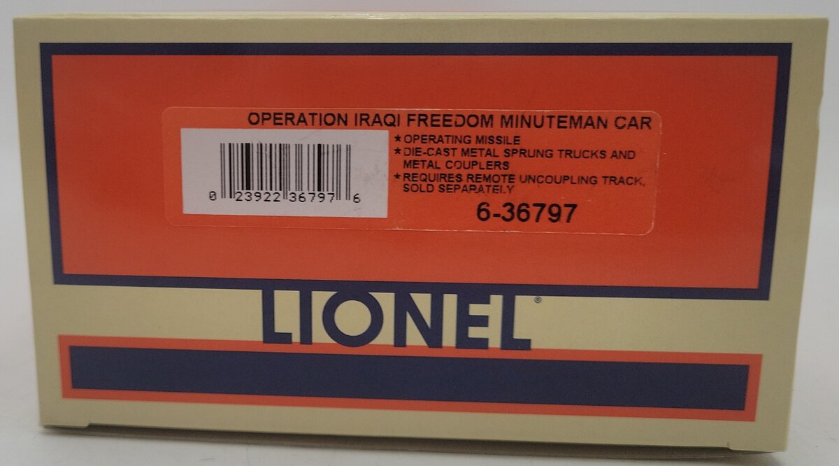 Lionel 6-36797 O Gauge Operation Iraqi Freedom Minuteman Missile Car EX/Box